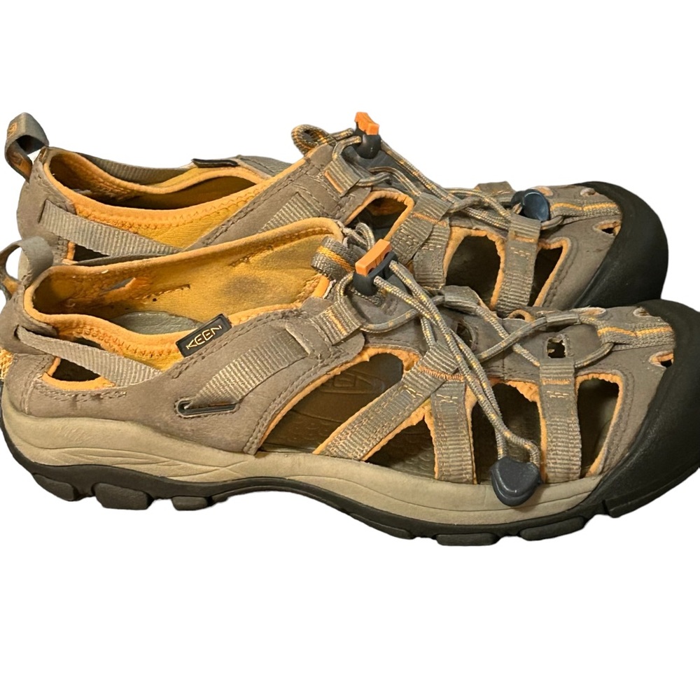 Keen Waterproof Sport Sandals Hiking Sandals Orange Brown Lace Owyhee Sz 10/10.5